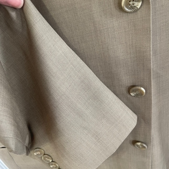 Vinci 3 Button Pant Light Brown Khaki Suit 46 Long 40X32  Pleated Pants Wool - Picture 8 of 8